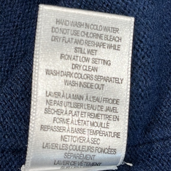 Cassis Merino Wool Blend V Neck Long Sleeve Dress in Navy Blue Size S - Picture 9 of 9